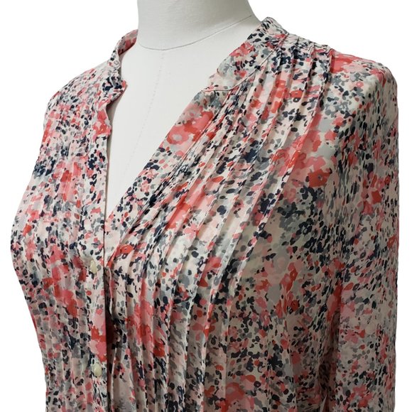 Flowy Charter Club Semi-Sheer Pleat Front Poly Tunic Blouse, 10 - Picture 3 of 12